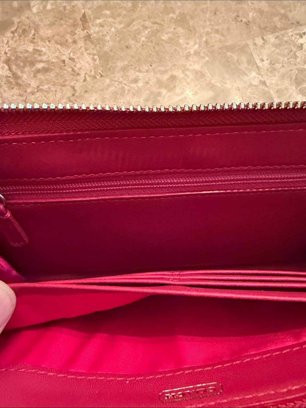 Coach NWOT Poppy Pink and Purple Signature C Large Wallet with Wristlet Strap - Picture 12 of 16